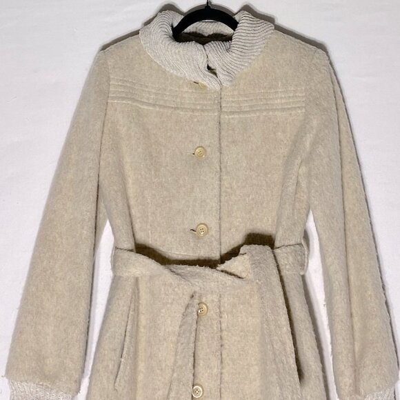 Vintage Irving Posluns Cream Long Wool Overcoat M - Picture 15 of 15